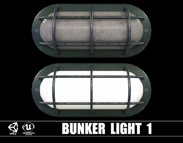 Bunker Light v1 3D Model .c4d .max .obj .3ds .fbx .stl .blend 