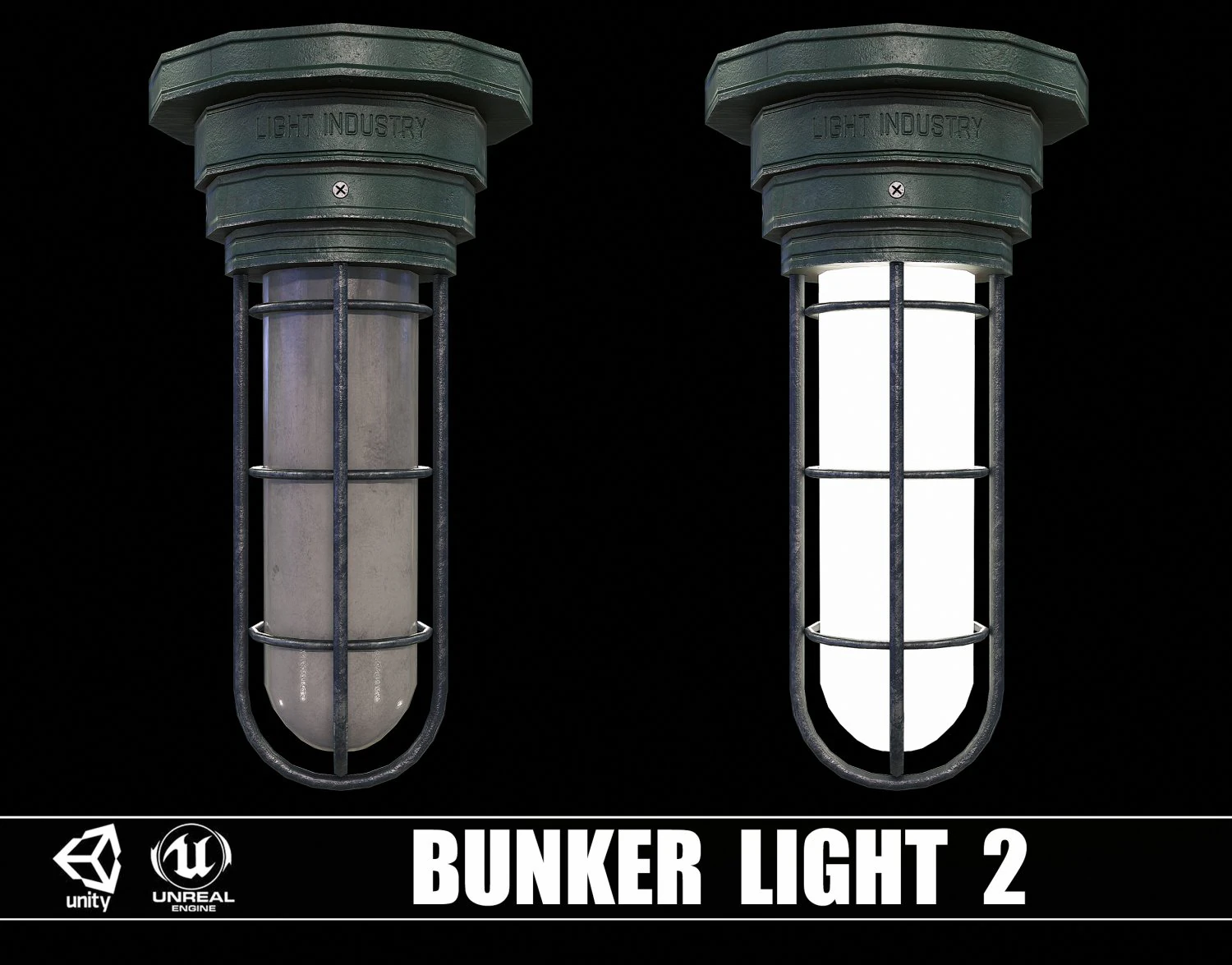 Bunker Light v2 3D Model .c4d .max .obj .3ds .fbx .stl .blend 
