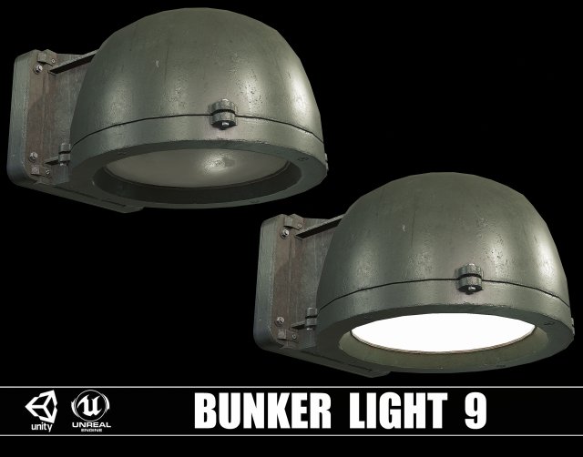 Bunker Light v9 3D Model .c4d .max .obj .3ds .fbx .stl .blend 