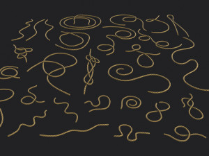 Set of 32 Ropes Kitbash 3D Model