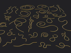 Set of 32 Ropes Kitbash 3D Model