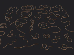 Set of 32 Ropes Kitbash 3D Model