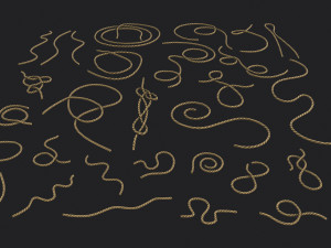Set of 32 Ropes Kitbash 3D Model