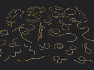 Set of 32 Ropes Kitbash 3D Model