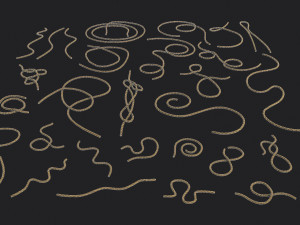 Set of 32 Ropes Kitbash 3D Model