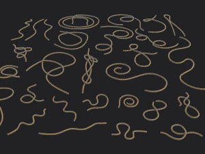 Set of 32 Ropes Kitbash 3D Model