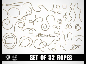 Jeu de 32 cordes Kitbash Modèle 3D