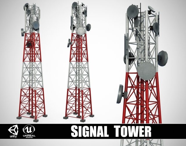 Signal Tower 3D-Modell .c4d .max .obj .3ds .fbx .stl .blend 