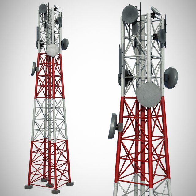 Signal Tower 3D Model in Environment 3DExport