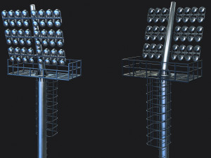 Stadium Light Tower 3D Model in Stadium 3DExport