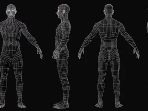 Maglia base corpo uomo atletico realistico Modello 3D