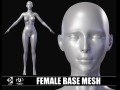 Realistic Female Body Base Mesh 3D Modell