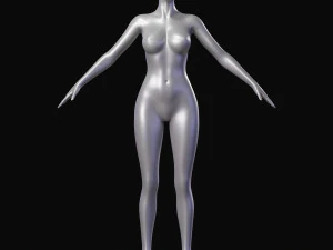 Realistic Female Body Base Mesh 3D Model