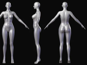 Realistic Female Body Base Mesh 3D Model