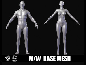Realistic Body Base Mesh Set 3D Model