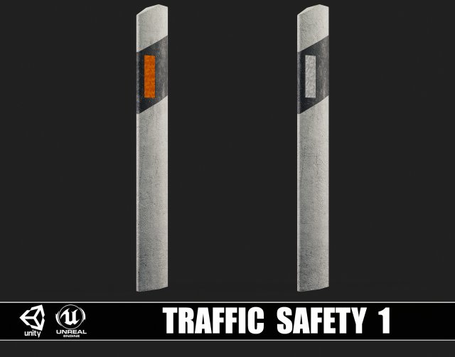 Traffic Safety 1 3D Model .c4d .max .obj .3ds .fbx .lwo .lw .lws