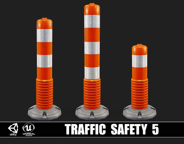 Traffic Safety 5 3D Model .c4d .max .obj .3ds .fbx .lwo .lw .lws