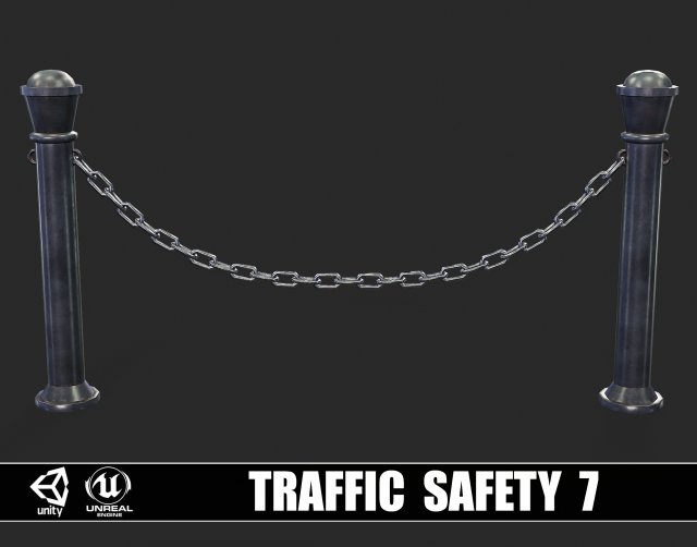 Traffic Safety 7 3D Model .c4d .max .obj .3ds .fbx .lwo .lw .lws