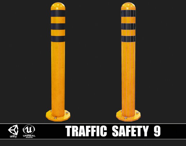 Traffic Safety 9 3D Model .c4d .max .obj .3ds .fbx .lwo .lw .lws