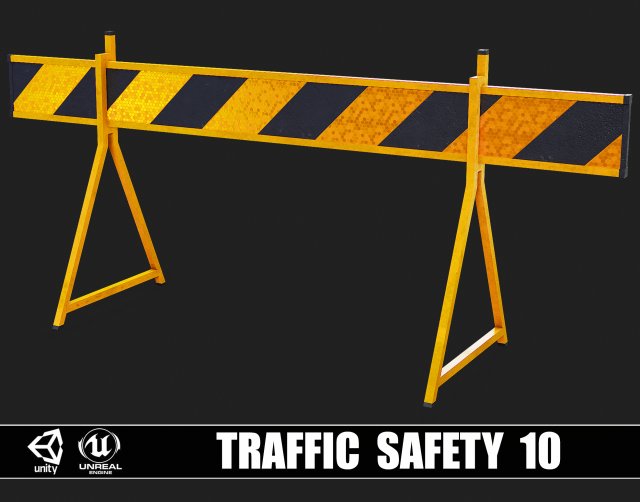 Traffic Safety 10 3D Model .c4d .max .obj .3ds .fbx .lwo .lw .lws