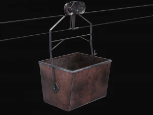 Mine Small Hanging Cart 3D Model