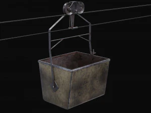 Mine Small Hanging Cart 3D Model