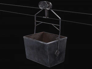 Mine Small Hanging Cart 3D Model