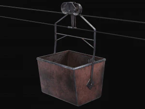 Mine Small Hanging Cart 3D Model