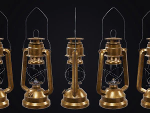 Mine Oil Lamp Lantern 3D Model