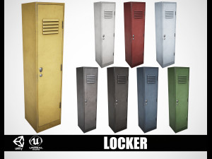 School Gym Locker Big 3D मॉडल