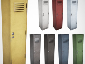 School Gym Locker Big 3D Model