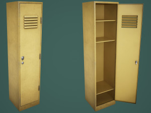 School Gym Locker Big 3D Model