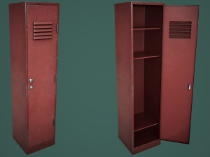 School Gym Locker Big 3D Model