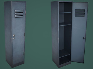 School Gym Locker Big 3D Model