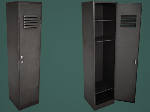 School Gym Locker Big 3D Model