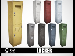 School Gym Locker Half Modelo 3D