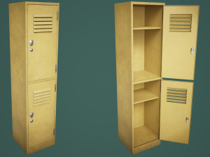 School Gym Locker Half Modèle 3D