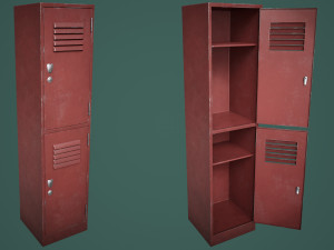 School Gym Locker Half Modèle 3D