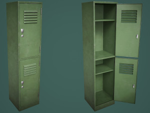 School Gym Locker Half Modèle 3D