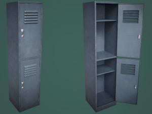 School Gym Locker Half Modèle 3D