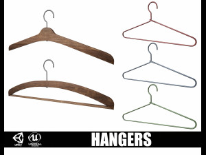 Set of 5 Cloth Hangers Modelo 3D