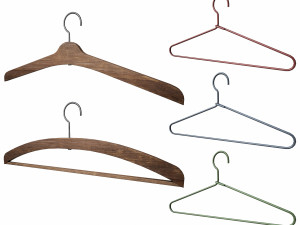 Set of 5 Cloth Hangers 3D Модель