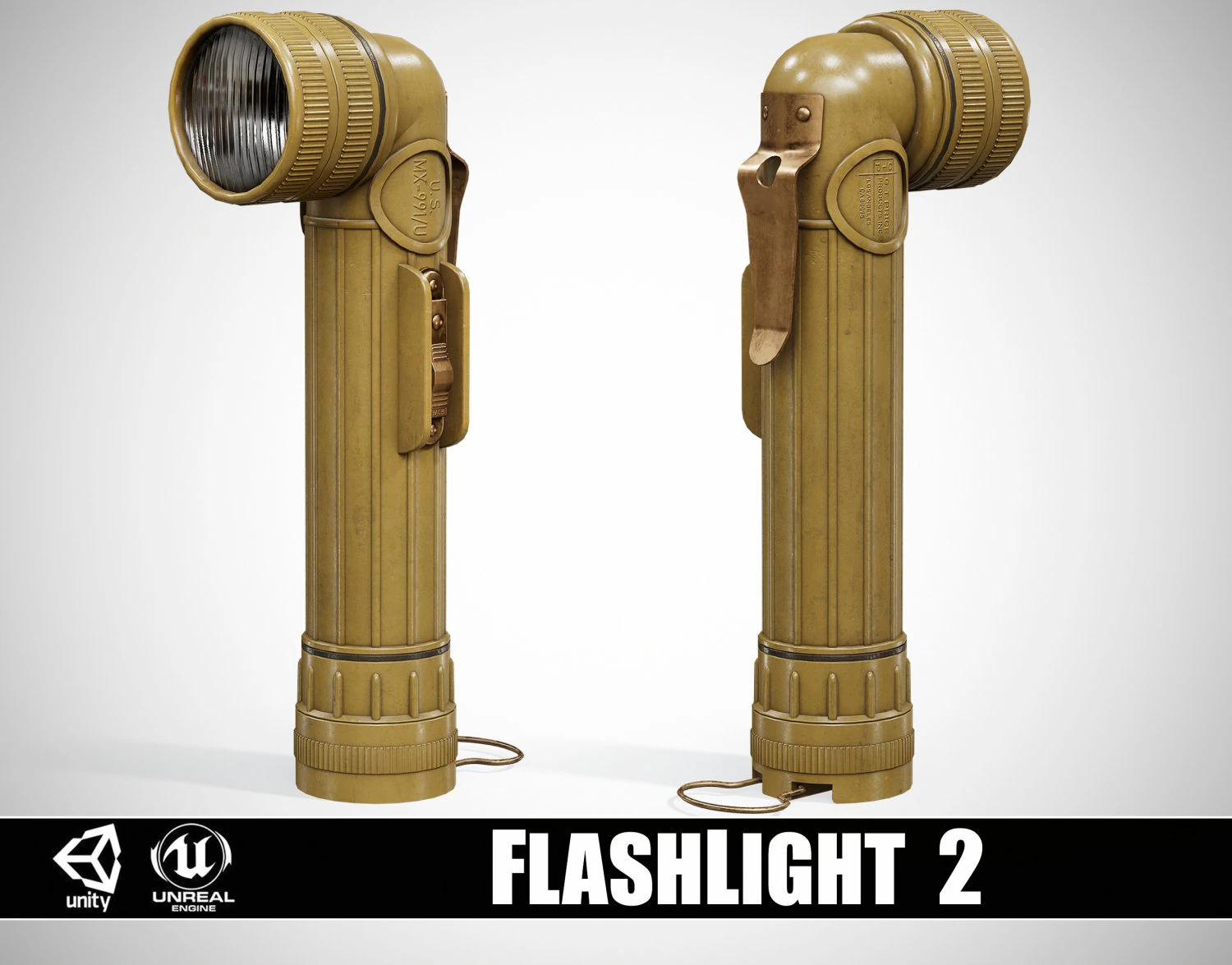 FlashLight 2 3D Model .c4d .max .obj .3ds .fbx .stl .blend