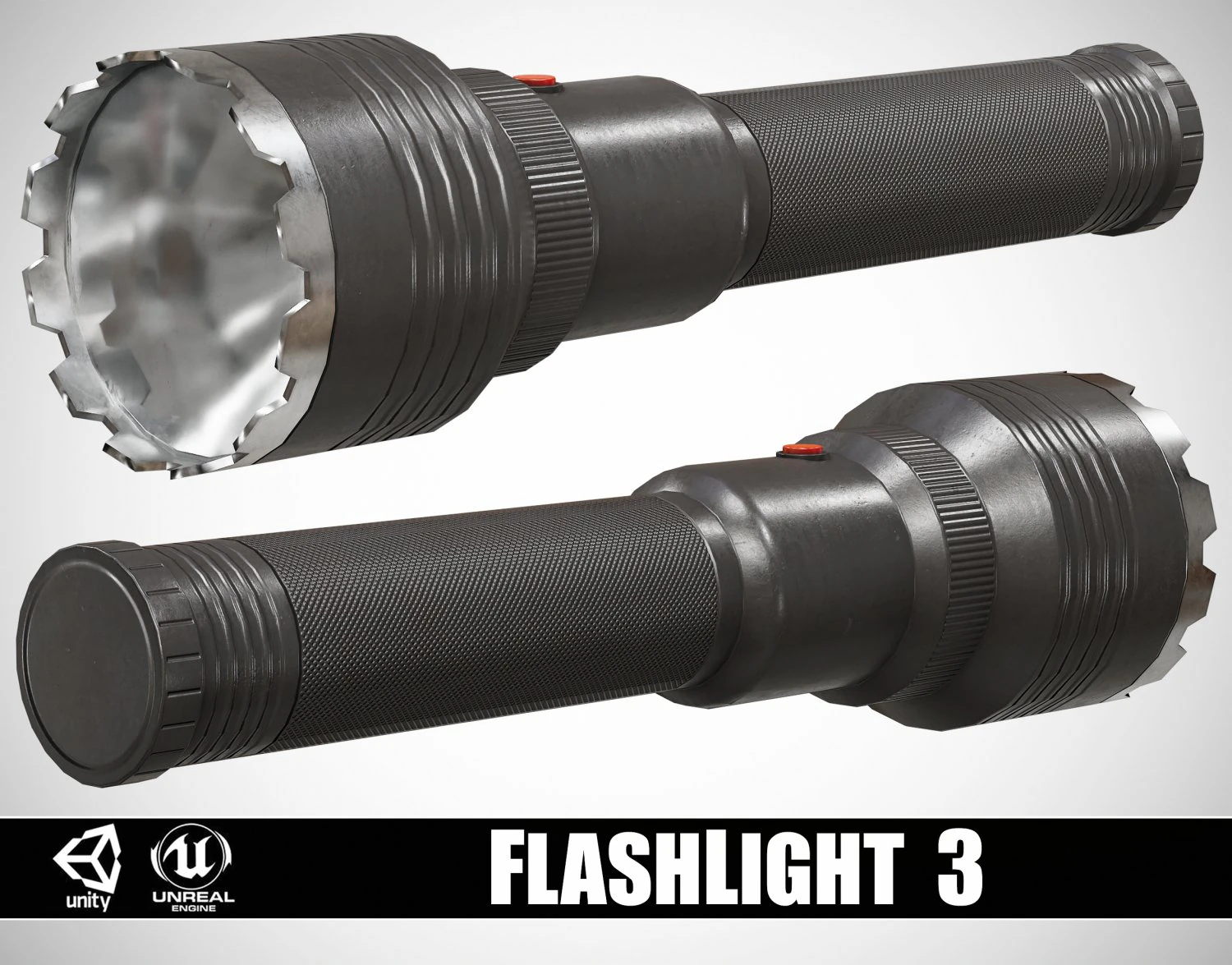 FlashLight 3 3D Model .c4d .max .obj .3ds .fbx .stl .blend 