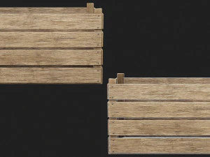 Wooden and Plastic Boxes 3D Model