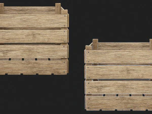 Wooden and Plastic Boxes 3D Model