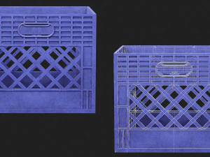 Wooden and Plastic Boxes 3D Model