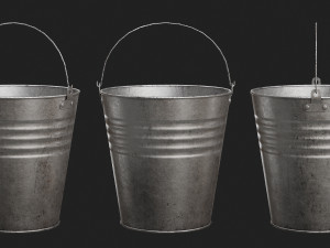 Metal and Plastic Buckets 3D Model