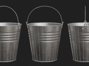 Metal and Plastic Buckets 3D Model