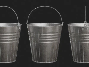 Metal and Plastic Buckets 3D Model